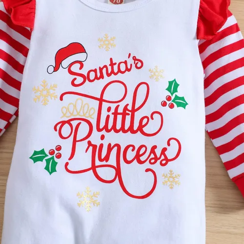 Vista 4 de BOUTIKOME Traje de Navidad para bebé niña disfraz de Papá Noel y princesa con volantes y manga larga para recién nacido