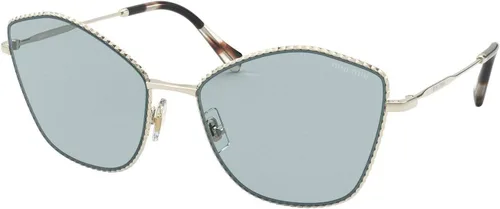 Vista 2 de Miu Miu Gafas de sol redondas a la moda Gradiente de oro antiguo/gris