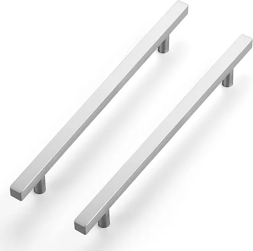Vista 14 de Ravinte - Paquete de 5 manijas cuadradas para gabinete de cocina de 2 pulgadas, níquel cepillado, tiradores de gabinete de níquel satinado, hardware