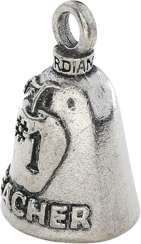 Vista 2 de Guardian Bell Good Luck Bell w/Keyring & Black Velvet Bag Motorcycle Bell Lead-Free Pewter Made in USA