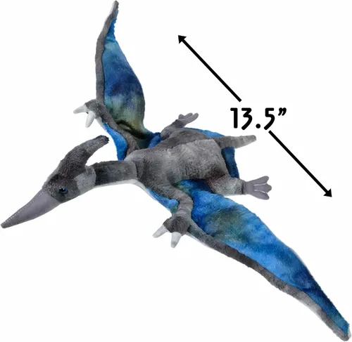 Vista 2 de Dinosaurio Pteranodon Animal Den 13.5" plush Vuela a aventuras prehistóricas con este suave peluche Pteranodon de 13.5 pulgadas con coloridas alas