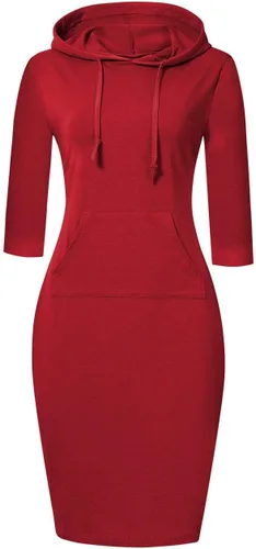 Vista 9 de MISSKY Vestido con capucha para mujer Negro&blanco