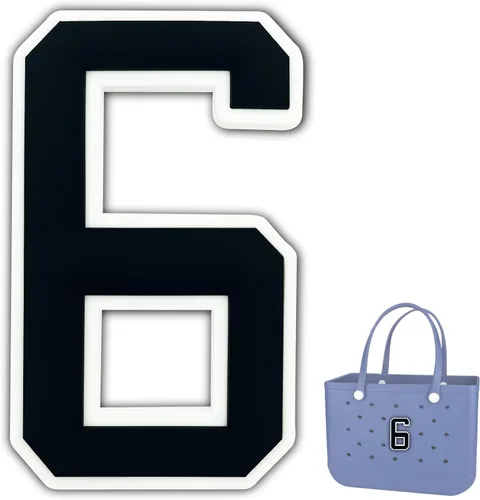 Vista 12 de Dijes para Bolsa Bogg, Accesorios Decorativos para Bolsa Bog, Inserto de Dije con Número para Bolsa de Playa de Goma Bog Original
