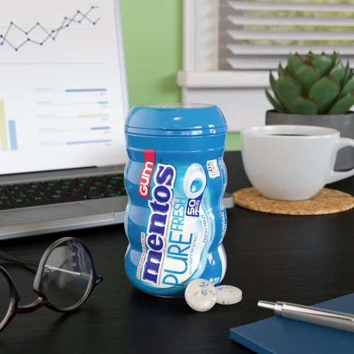 Vista 6 de Mentos Goma de mascar sin azúcar con xilitol, menta fresca, botella de 50