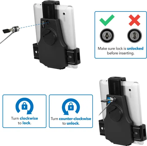 Vista 3 de Mount-It! Soporte universal para quiosco POS para tablet con bloqueo de cable y soporte de montaje en pared, abrazadera ajustable para tabletas