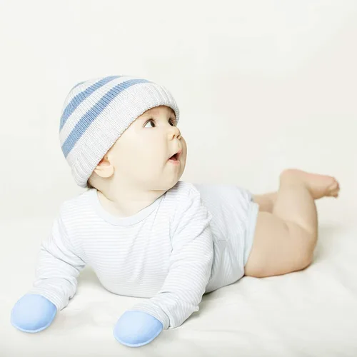 Vista 6 de 16 pares de manoplas de algodón para recién nacidos sin arañazos, guantes unisex para recién nacidos para bebés niños y niñas de 0 a 6 meses