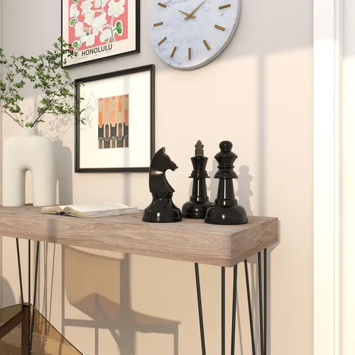 Vista 9 de CosmoLiving by Cosmopolitan - Escultura decorativa de ajedrez de metal de aluminio para decoración del hogar con caballero, reina y rey, juego de 3