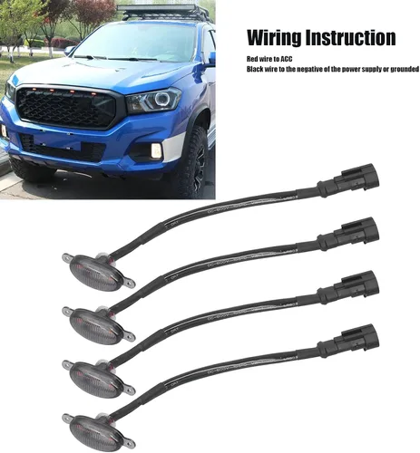 Vista 4 de Luces LED universales para parrilla delantera, iluminación ámbar para rejilla de auto, LED decorativo para automóvil, camioneta, SUV, todoterreno
