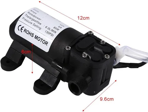 Vista 2 de Bomba eléctrica de lavado a presión, 80 W, 130 PSI, 12 V, portátil, de alta presión, potente kit de lavado de coche con manguera para el hogar