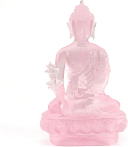 Vista 7 de KALIFANO - Cristal azul divino de Guan Yin, figura del zodiaco chino, meditación, decoración espiritual o de cristal en casa Un símbolo