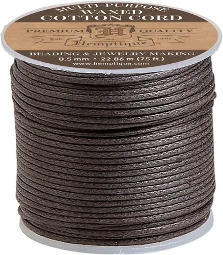 Vista 4 de Hemptique Cordón de algodón encerado de 0.020 in para artes y manualidades (negro, 0.020 in)