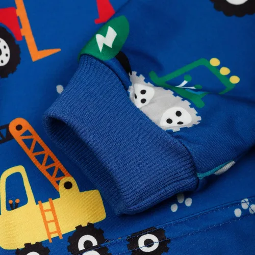Vista 4 de NUBEEHOHO Sudadera con capucha para niño pequeño, sudadera de manga larga con estampado de dinosaurio y camión de bomberos, ropa de invierno