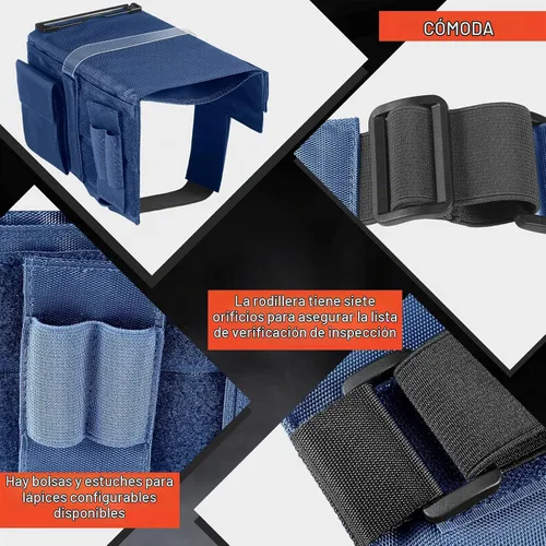Vista 3 de Fullhawl Rodillera reversible Pilot Classic Portapapeles y soporte para Azul