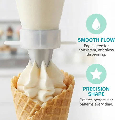 Vista 6 de Homoyoyo 5 piezas de repuesto para máquina de helados, boquillas de máquina de helados, kit de boquillas dispensadoras suaves en forma de estrella