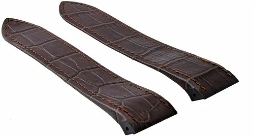 Vista 4 de Ewatchparts CORREA DE PIEL 20MM COMPATIBLE CON CARTIER SANTOS 100 2878 ALIGATOR GRAIN MARRÓN CLARO