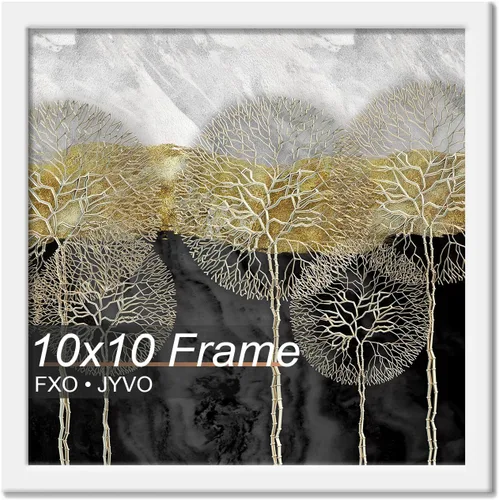 Vista 27 de Fxojyvo Marco de 4 x 4 pulgadas, marco negro para póster cuadrado de 4 x 4, peso ligero y altamente transparente, marco de 4 x 4 para pared, 1