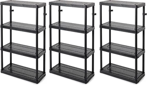 Vista 12 de Gracious Living Estantería de almacenamiento de uso medio con 4 estantes, ventilada, de altura fija, sistema organizador de 14 x 32 x 54.5 pulgadas