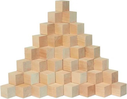 Vista 17 de Cubos de madera de 1 pulgada, paquete de 25 bloques de madera pequeños, bloques de madera para manualidades, STEM, construcción y dados de madera