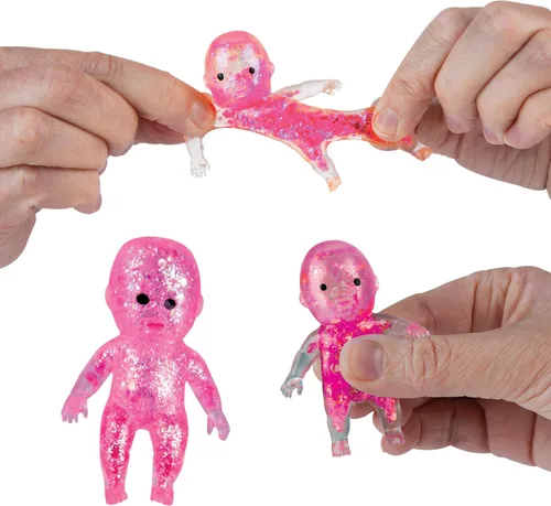Vista 3 de ORB Curiosities Sugar Swaps Twinsies Babies - 1 morado y 1 rosa brillante azúcar bebé Squishy juguetes para estirar, apretar, coleccionar, comerciar