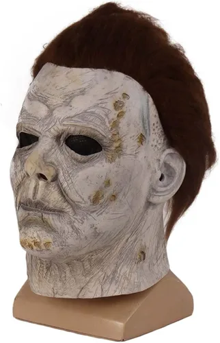 Vista 5 de Led Light Up Mask Michael Myers Cosplay Costumes Halloween Scary Latex Mask Horror Killer Role Play Dress Up Party Props