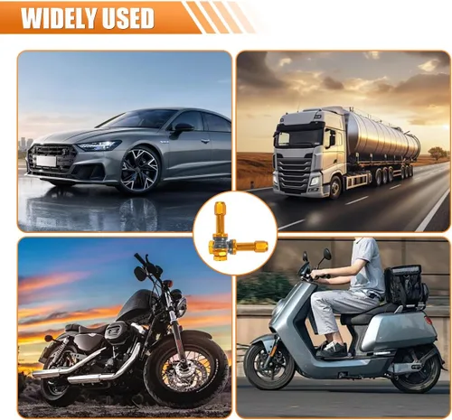 Vista 6 de 5 piezas TR43E/VS43 - Vástagos de válvula de neumático sin cámara de metal, montaje de vástago de válvula de aleación de aluminio para orificio