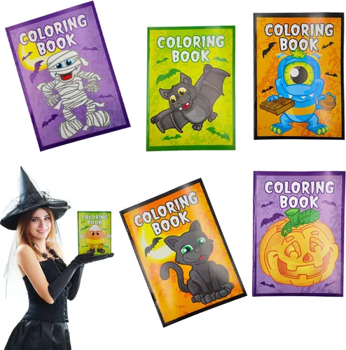 Vista 7 de The Dreidel Company Libros para colorear de Halloween (paquete de 12) recuerdos de fiesta para niños, relleno de bolsas de golosinas de Halloween