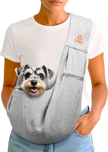 Vista 23 de TOMKAS - Transportador de perros estilo canguro para perros pequeños (negro, para mascotas de 2 a 7 libras)