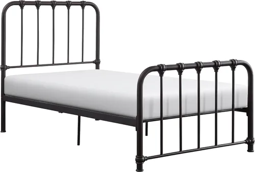 Vista 3 de Lexicon Marco de cama de metal individual, cama de plataforma con fuerte soporte de listones de metal debajo de la cama, marco de cama individual