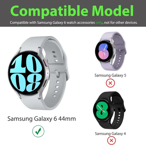 Vista 2 de Miimall [Paquete de 2] Funda compatible con Samsung Galaxy Watch 6, ultrafina, a prueba de golpes, con protector de pantalla, accesorios para Galaxy