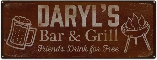 Vista 84 de Adam's Bar and Grill Friends Drink for Free, cartel de aluminio de 5.75 x 15.5 pulgadas, accesorios personalizados para bar y decoración de pared