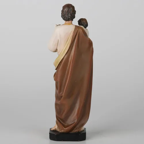 Vista 7 de BC - Estatua católica de San José y el Niño Jesús, 6 pulgadas de alto, pintada a mano, figura católica con detalles finos, patrón de la familia