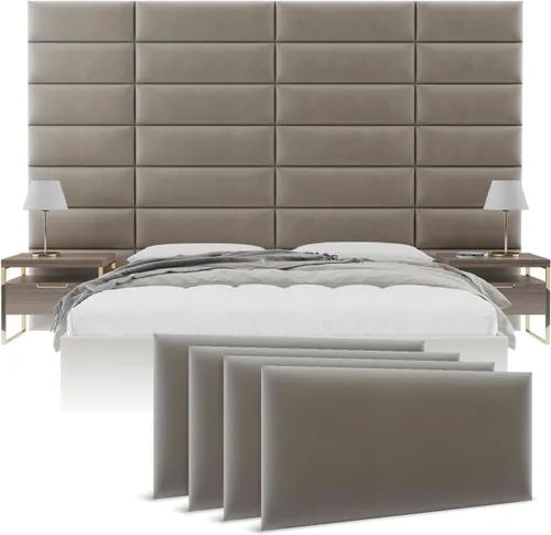 Vista 42 de Vänt - Paneles tapizados de pared, cabeceros de pared tamaño Queen/Full, color beige boucle, juego de 4 paneles