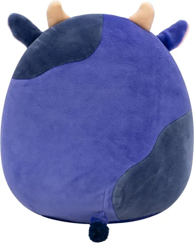 Vista 3 de Squishmallows Original de 8 Pulgadas Ingred Vaca Manchada Morada y Negra - Peluche Oficial de Jazwares (Pequeña)