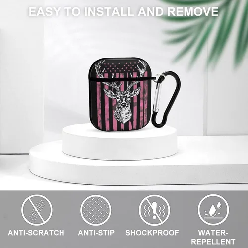Vista 3 de Funda para Apple AirPod 2 y 1 TPU suave compatible con AirPod 2 y 7 con diseño de bandera estadounidense Pattern1081