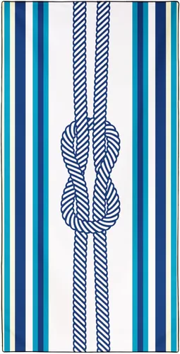 Vista 15 de Nautical Anchor - Toalla de playa extra grande, diseño de rayas blancas y azules, de secado rápido, absorbente, sin arena, suave, ligera, accesorios