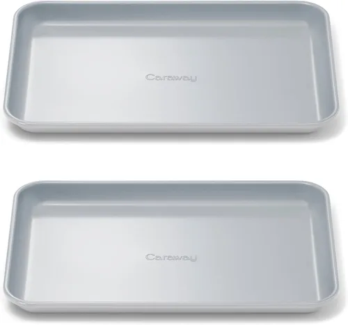 Vista 15 de Caraway Bandeja pequeña de cerámica antiadherente para hornear (9 x 13 pulgadas), no tóxica, sin PTFE ni PFOA, apta para horno, núcleo de acero Negro