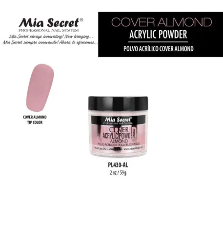 Vista 2 de Mia Secret Cubierta profesional para sistema de uñas, polvo acrílico, nuevo artículo 2020 (2 onzas de almendra de cubierta)