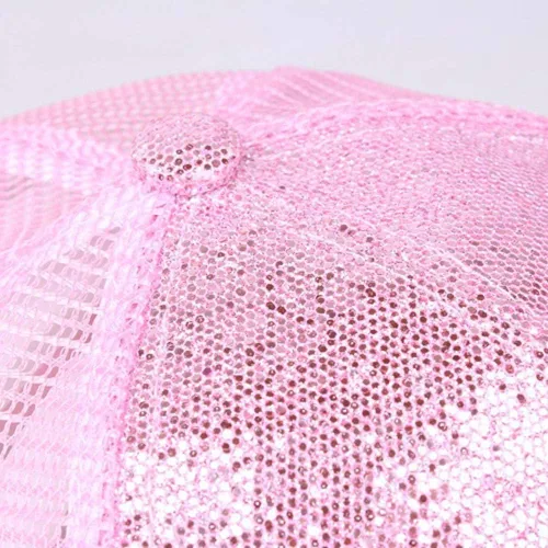 Vista 4 de niuwa Gorra de béisbol de lentejuelas para mujer gorra de camionero de malla con purpurina ajustable y brillante para correr monopatín sombreros