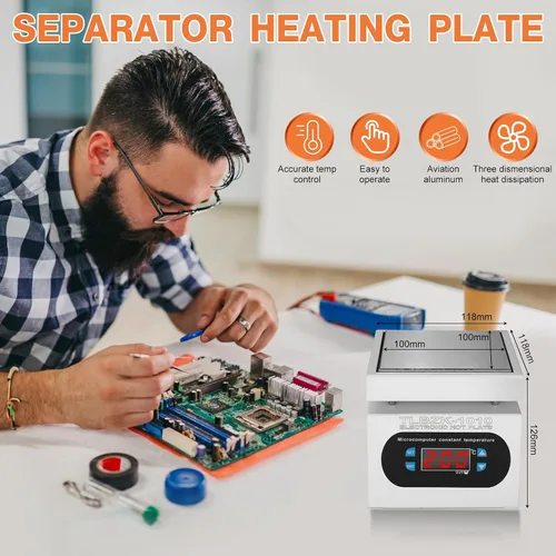 Vista 6 de placa caliente de la estación de soldadura de 350W 110V, laboratorio eléctrico del calentador de la reanudación del precalentamiento