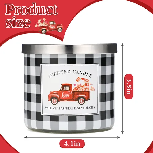 Vista 3 de Regalo de vela para el día de San Valentín, vela perfumada de champán, tarro grande de 3 mechas, 14 onzas, velas de regalo para el día de la boda