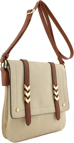 Vista 3 de ALYSSA Bolsa cruzada con doble compartimento y solapa grande