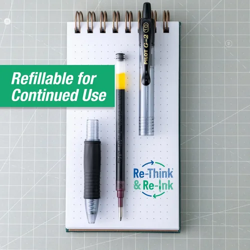 Vista 5 de Pilot G2 Premium - Bolígrafos de gel de punta rodante, recargables y retráctiles, punta gruesa, bolígrafos de gel gruesos, 0.039 in, negro, paquete