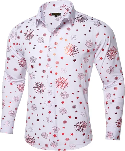 Vista 49 de DiBanGu Camisa de vestir de paisley de seda para hombre, formal, de manga larga, con cuello abotonado, camisas informales para fiesta de boda Negro