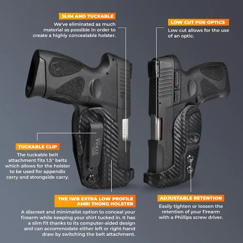Vista 7 de IWB Tanga de perfil extra bajo – dentro de la funda de cintura – se adapta a Taurus G3C/G2C