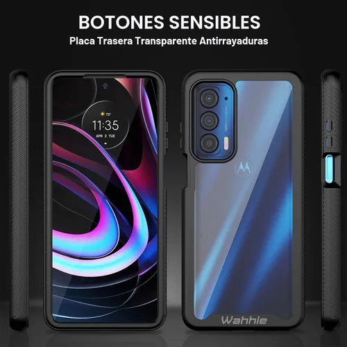 Vista 5 de Funda compatible con Motorola Edge 5G UW, protector de pantalla integrado de cuerpo completo, a prueba de golpes, ajuste delgado, funda protectora