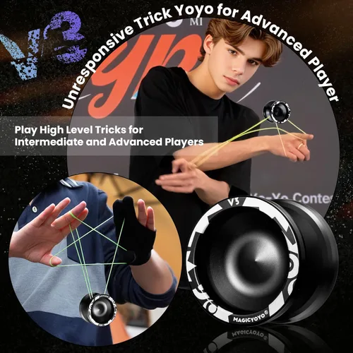 Vista 4 de MAGICYOYO V3 Yoyo para niños de 8 a 12 años o más, Yoyo profesional sensible con doble función, yoyo profesional para adultos con 12 cuerdas