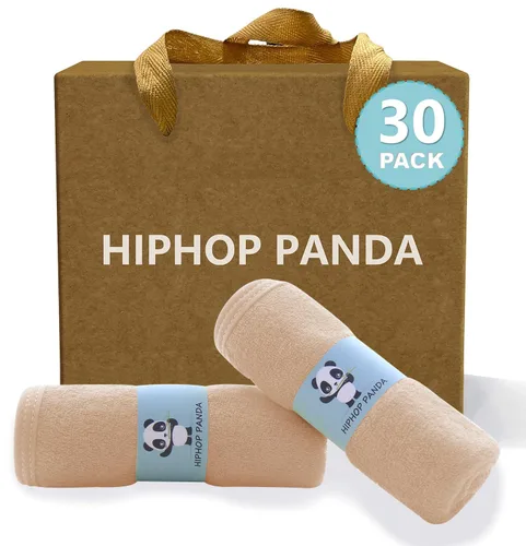Vista 22 de HIPHOP PANDA Toallitas para bebé, rayón hecho de bambú - 2 capas ultra suaves y absorbentes, toallita facial de baño para recién nacidos - toallitas