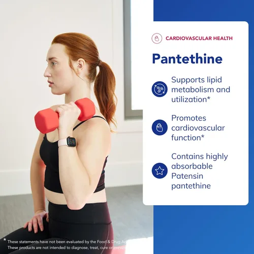 Vista 3 de Pure Encapsulations Pantethine, 60 Cápsulas Suplemento hipoalergénico que apoya el metabolismo saludable de los lípidos y la función cardiovascular*