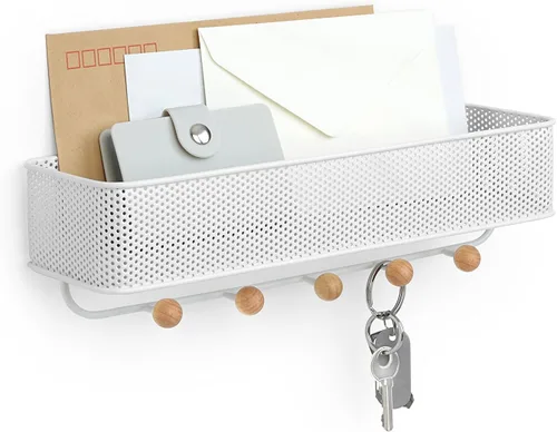 Vista 11 de Umbra Estique - Organizador de entrada con ganchos y estantes, con estante, color blanco (paquete de 3)