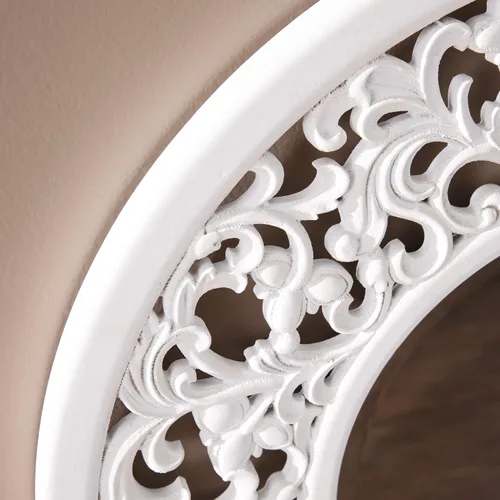 Vista 6 de SEI Furniture - Espejo decorativo de pared Kinior - Diseño de transición, acabado blanco - Totalmente montado - Ideal para baño, entrada (WS1092317)